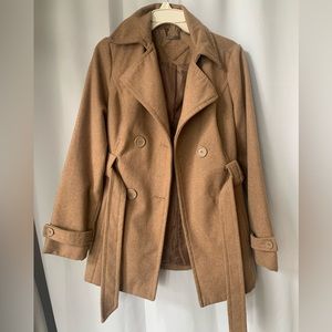 JouJou tan womens pea coat